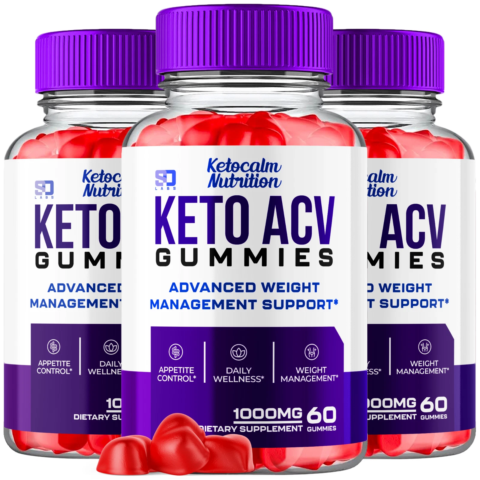 Ketocalm Nutrition Keto Gummies - ACV Gummys For Weight Loss ORIGINAL - 3 Pack