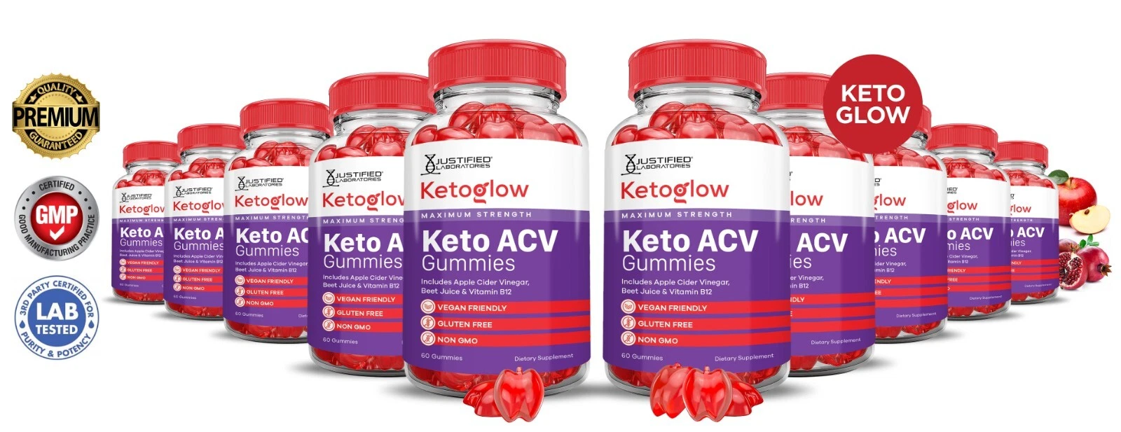 Gomitas Keto Glow Keto ACV 1000 MG vinagre de sidra de manzana 600 gomitas