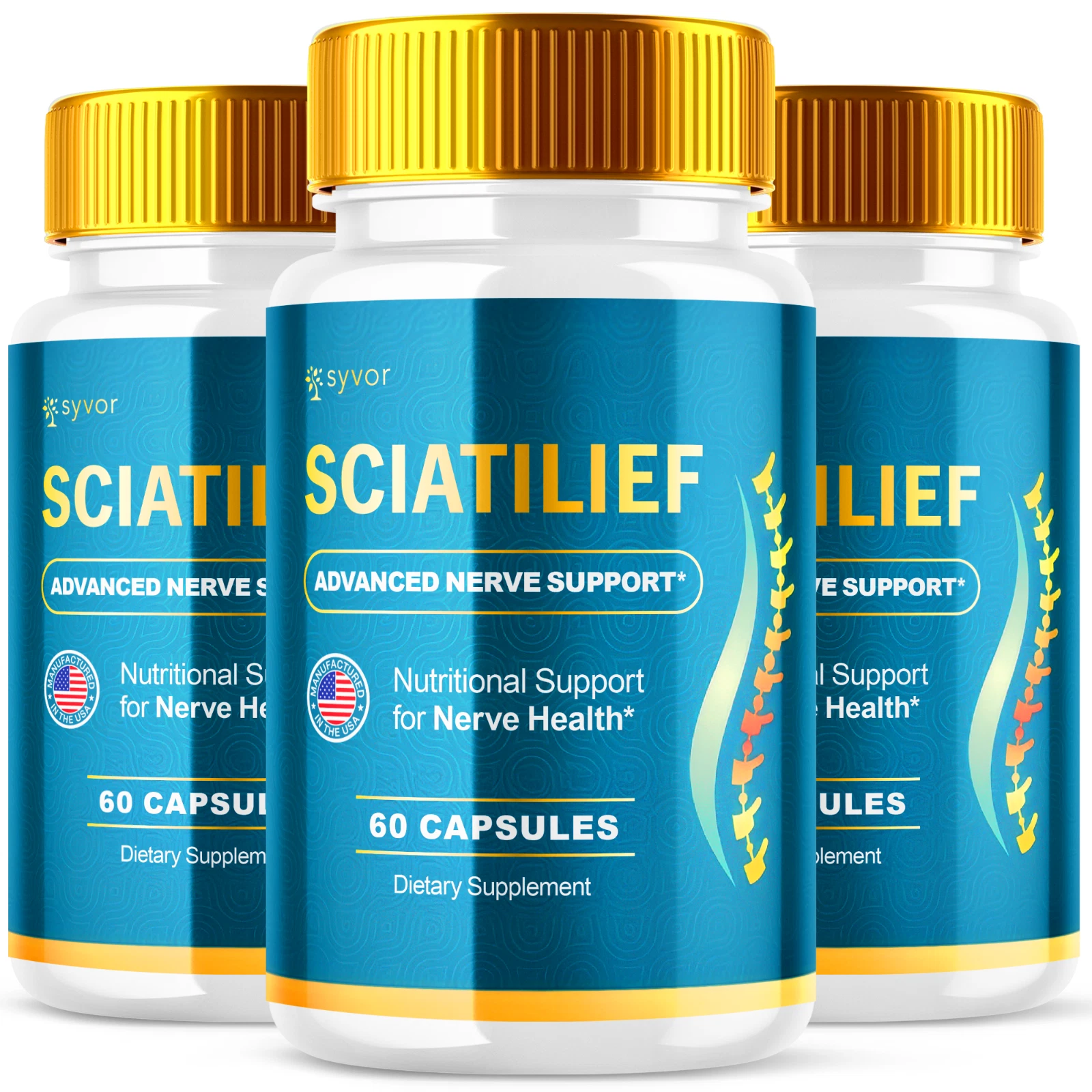 Sciatilief Advanced Nerve Support Formula Maximum Strength Vitamin 180 Capsules