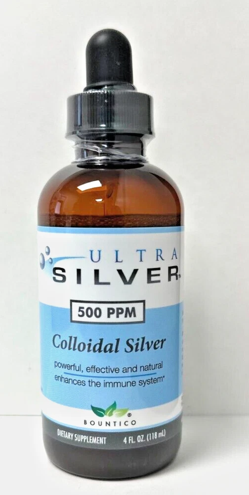 Colloidal Silver 500 PPM 4oz PLASTIC BOTTLE BPA FREE- Plata Coloidal EXP:08/25