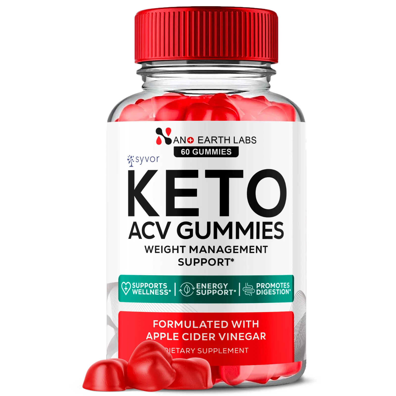 Nano Earth Labs Keto ACV Gummies 1000MG Advanced Formula Vitamin 60 Gummies