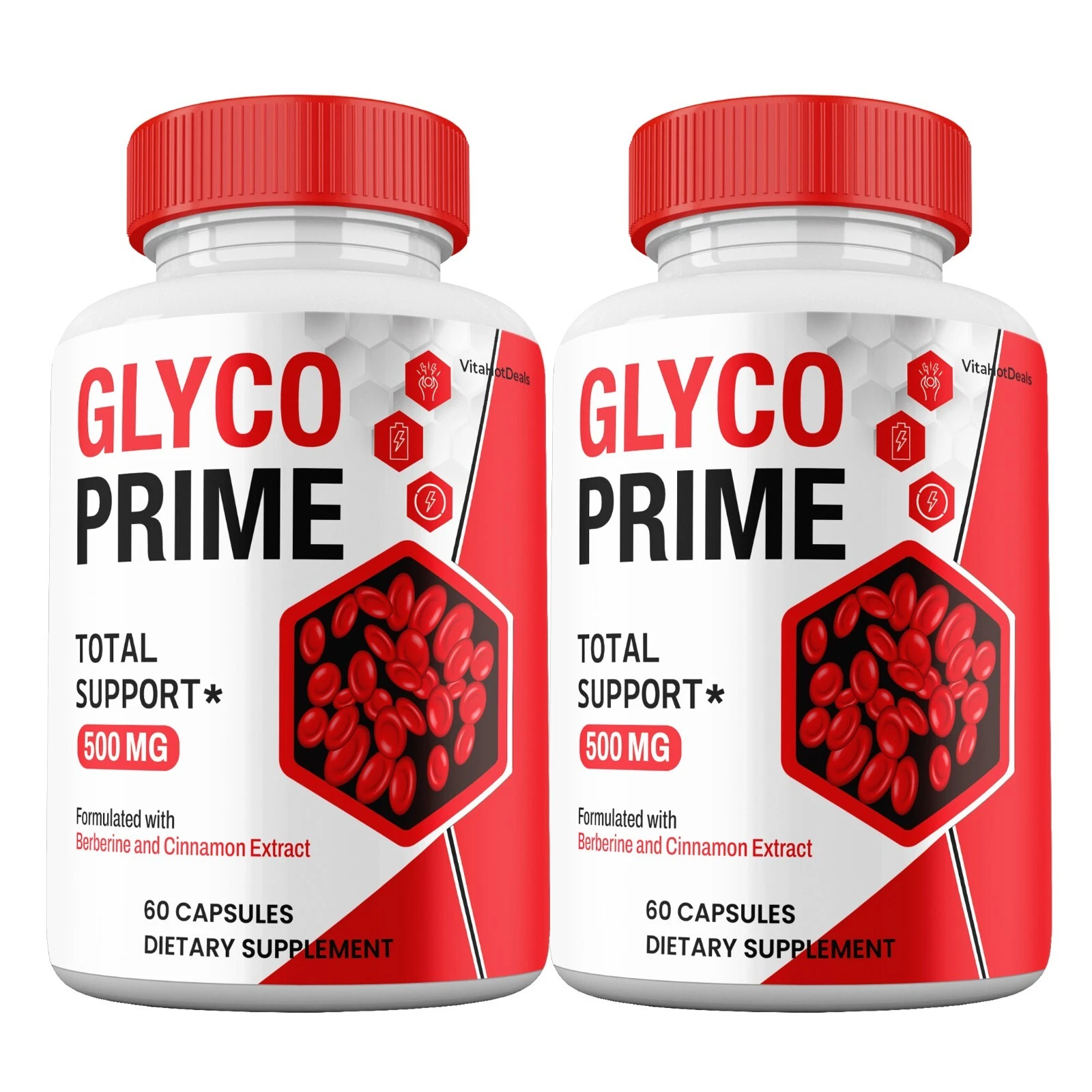 Glyco Prime Capsules, GlycoPrime Pills Blood Support Supplement (2 Pack)