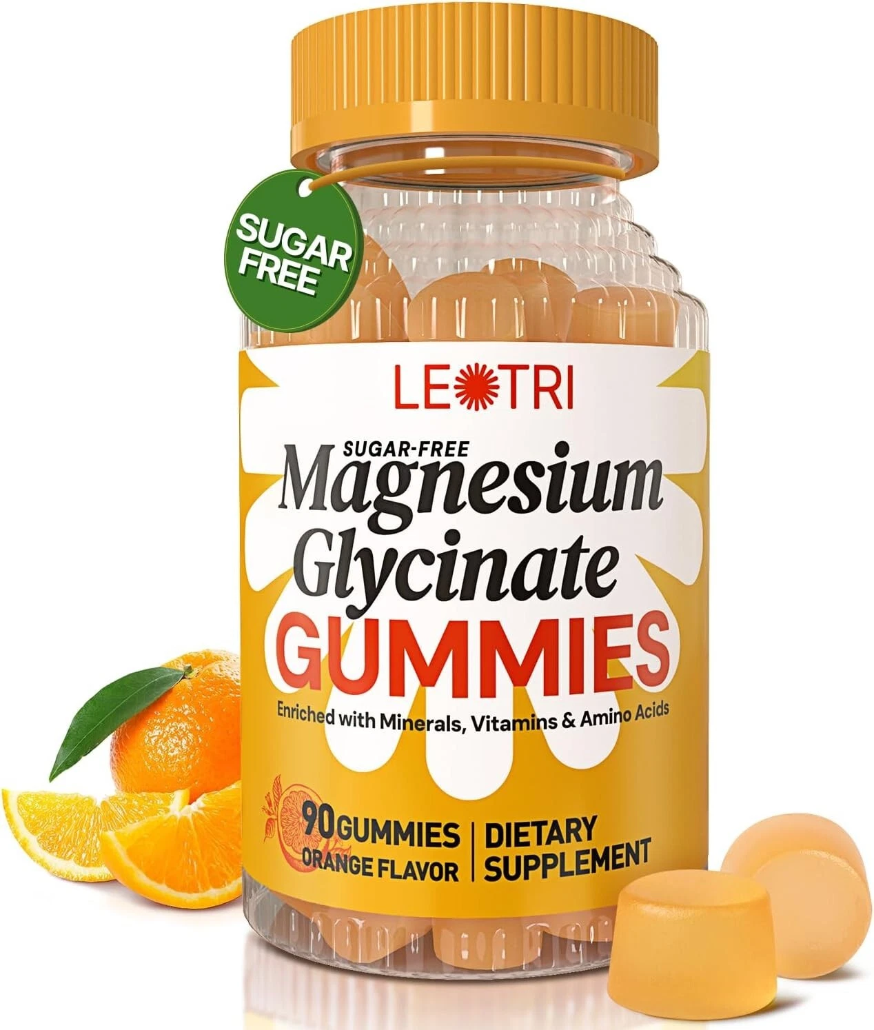 Magnesium Glycinate Gummies High Absorption LEOTRI 90 Count Exp 12/05/2026