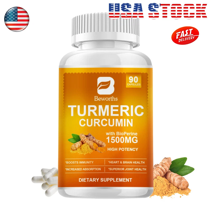 Turmeric Curcumin with Bioperine 1500mg High Absorption Triple Strength Capsules