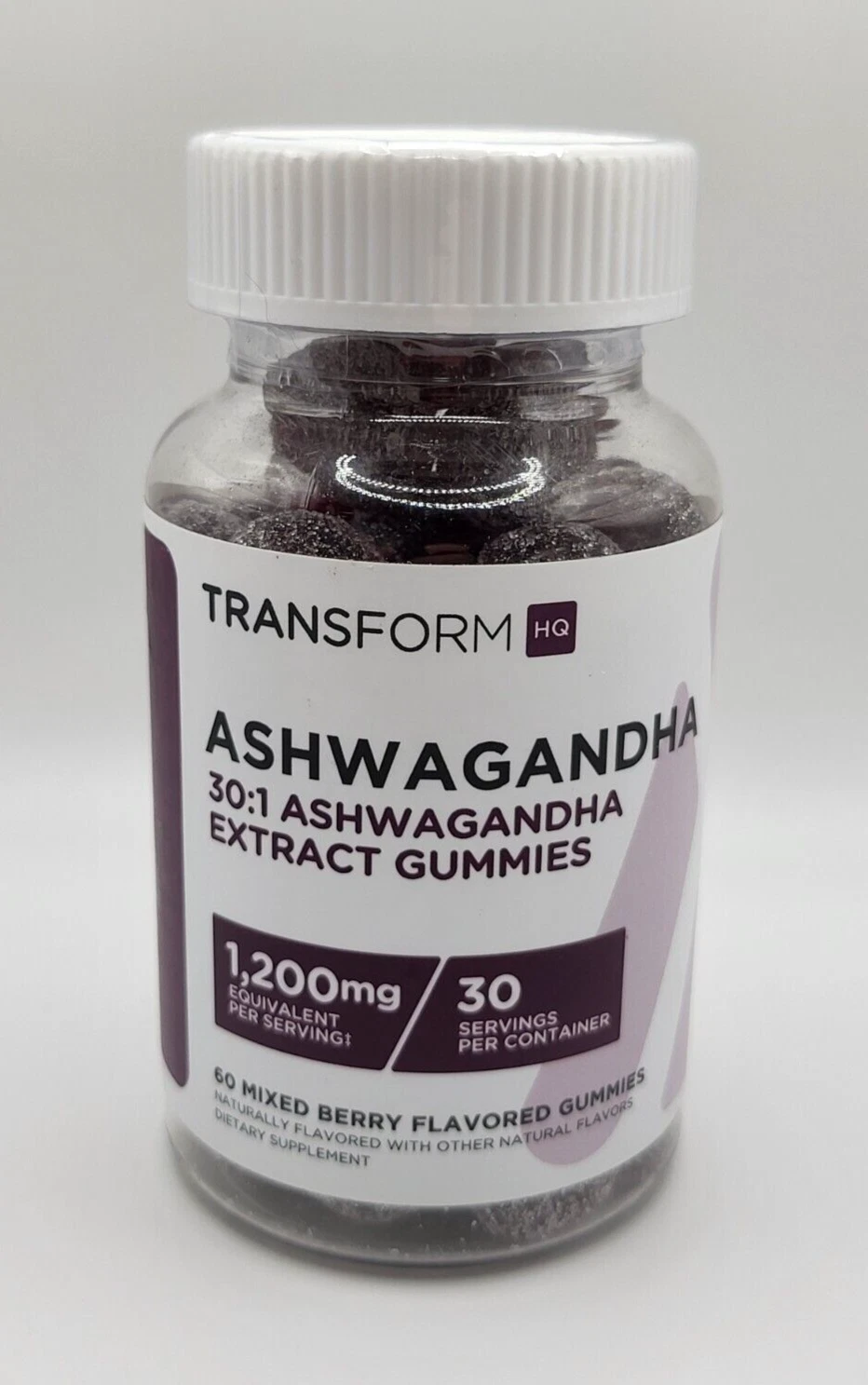 TransformHQ 아쉬와간다 - 60정 혼합 베리 - 1200mg 본사 변신