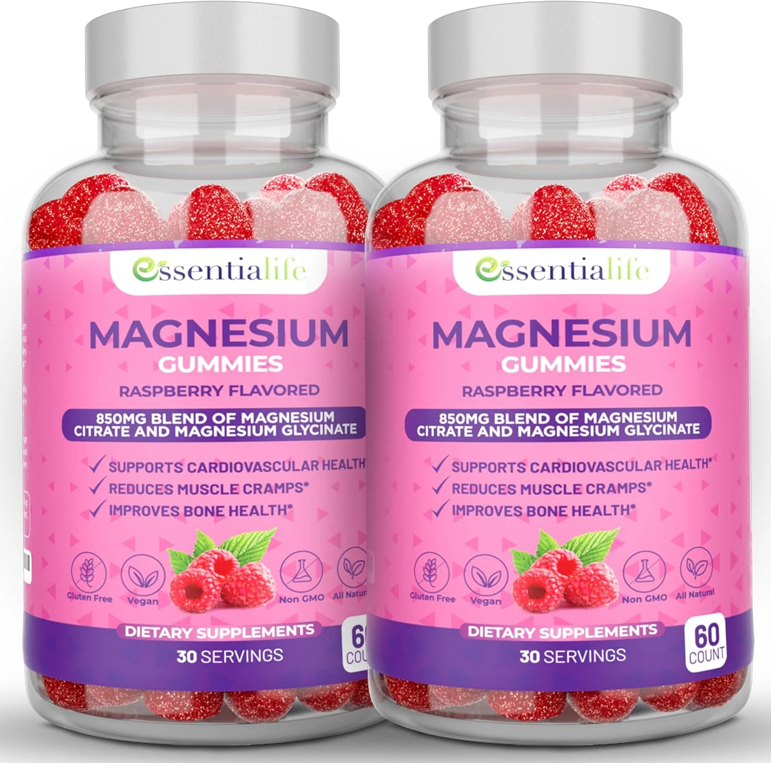Magnesium Gummies 2 Packs 100Mg per Serving - Blend of Magnesium Citrate & M...