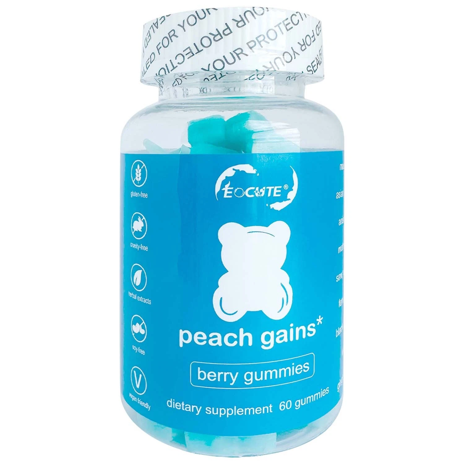 Peach Gains 60 Gummies-Workout Aid -Women’s Support Supplement Multivitamins US