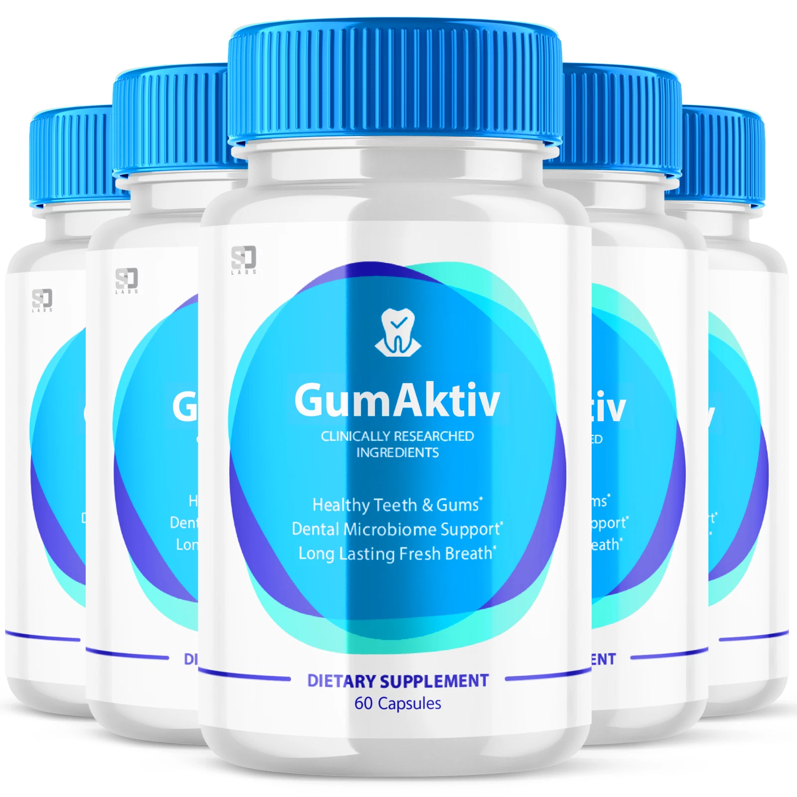 (5 Pack) GumAktiv Oral Probiotic - Supports Healthy Teeth & Gums - 300 Capsules