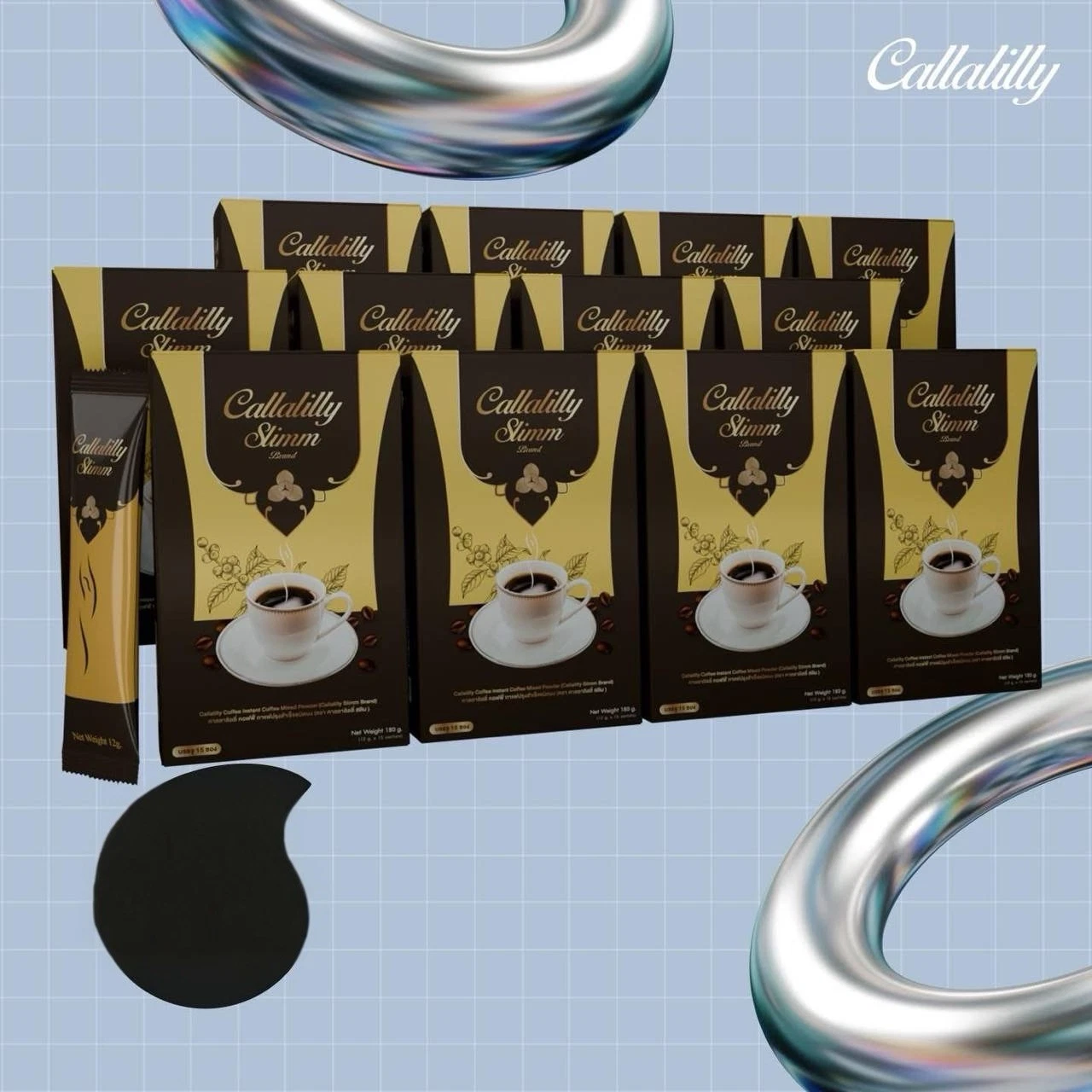 12 Boxes Coffee Callalilly Slimm កាហ្វា រំដួល សម្រករាង ខាលឡាលីលី ( 1b/15pcs )