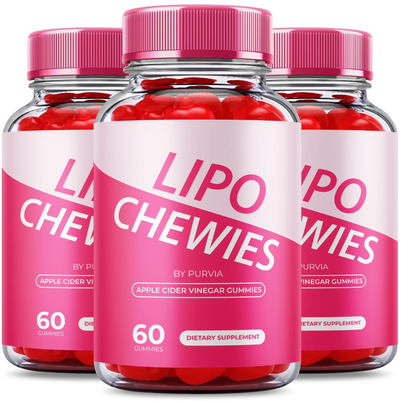(3 Pack) Lipo Chewies Gummies Advanced Formula Weight Overall Wellness Support