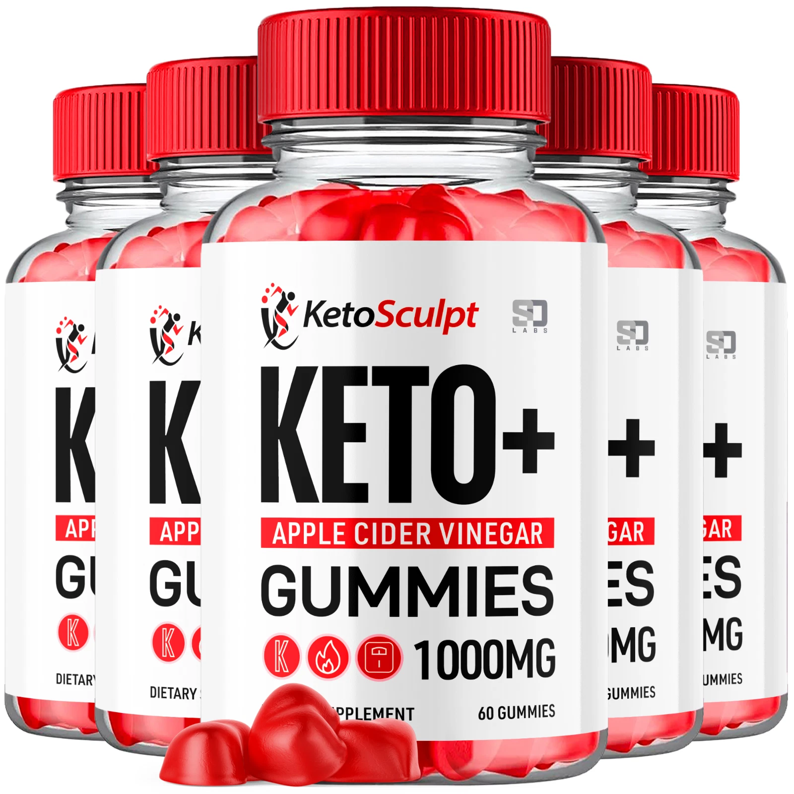 (5 Pack) Keto Sculpt Gummies - Keto+ ACV Gummy For Balanced Lifestyle - 300 Gums
