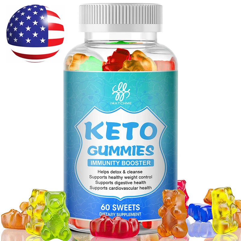 Keto Slimming Gummies For Fat Burner Weight Loss Detox Immunity Booster 60 Pills