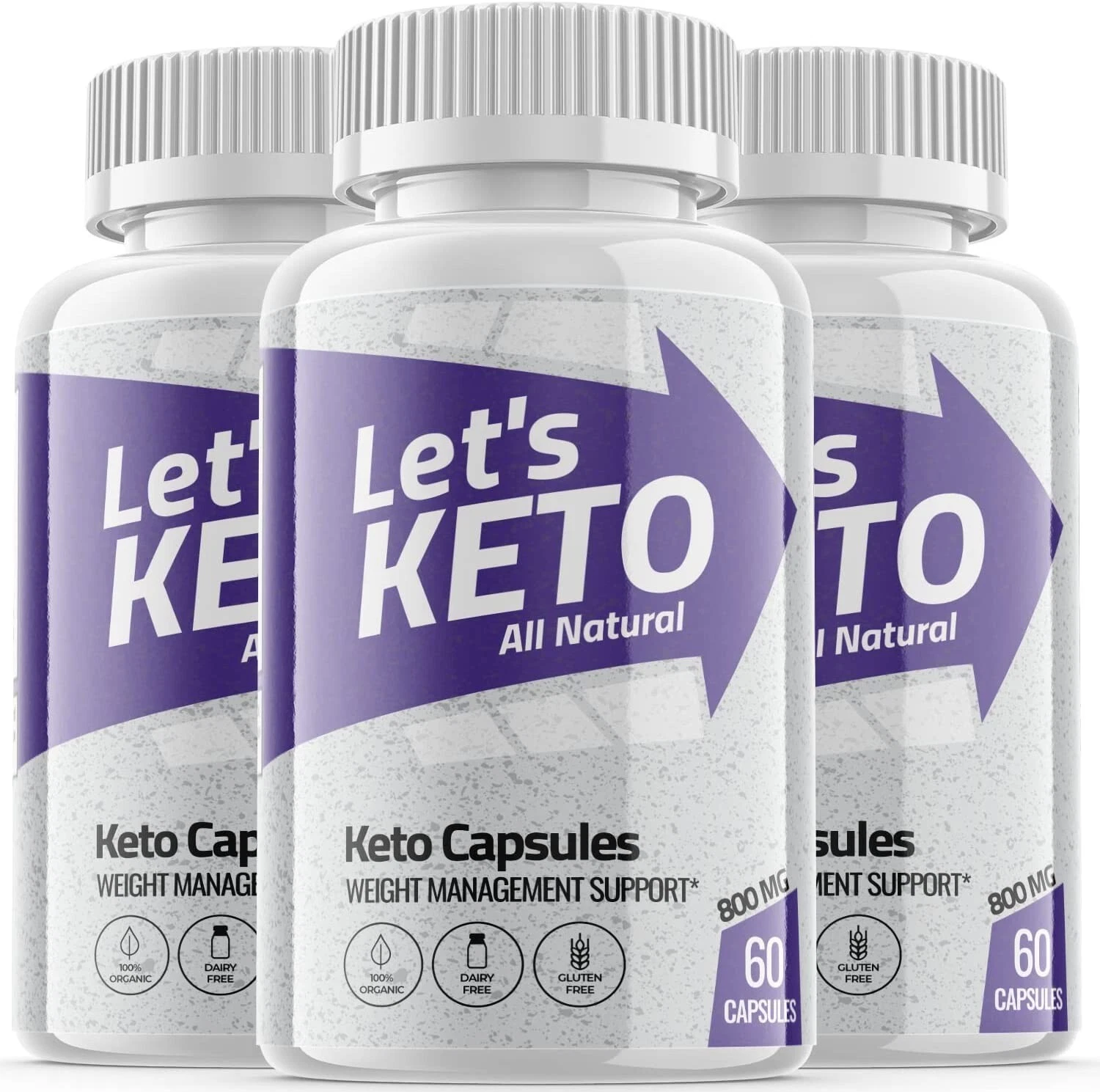(3 Pack) Let's Keto Capsules - Support Weight Loss, Helps Fat Burn-180 Capsules