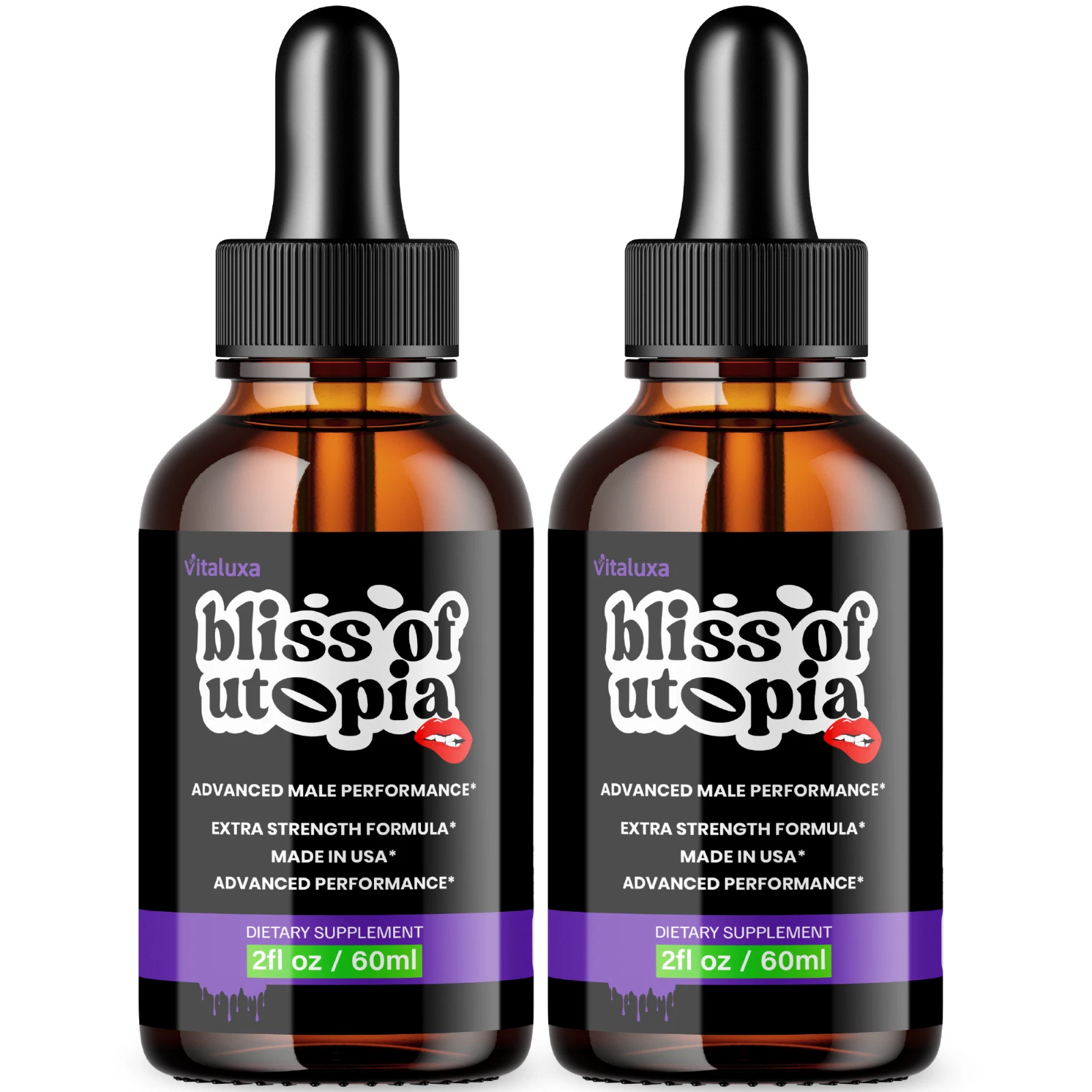 (2 Pack) Bliss of Utopia Drops for Men, Advanced Health Support Formula (4 oz)