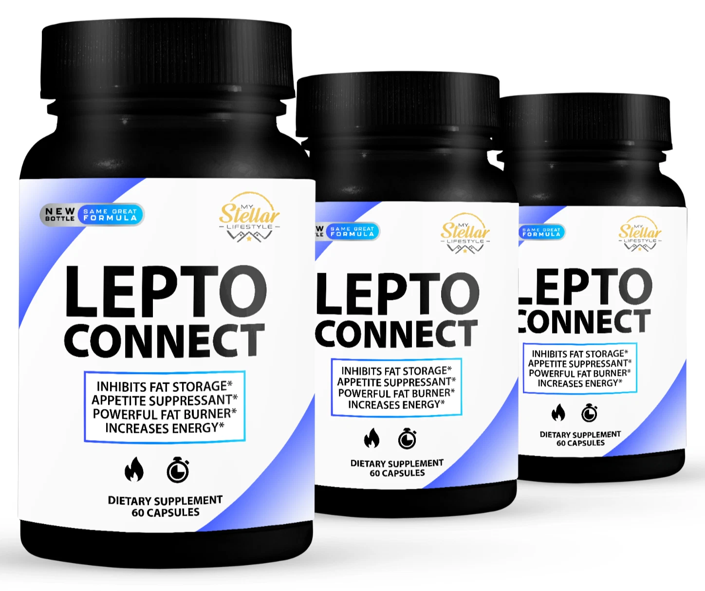 3 Pack Lepto Connect, increases energy & suppress appetite-60 Capsules x3