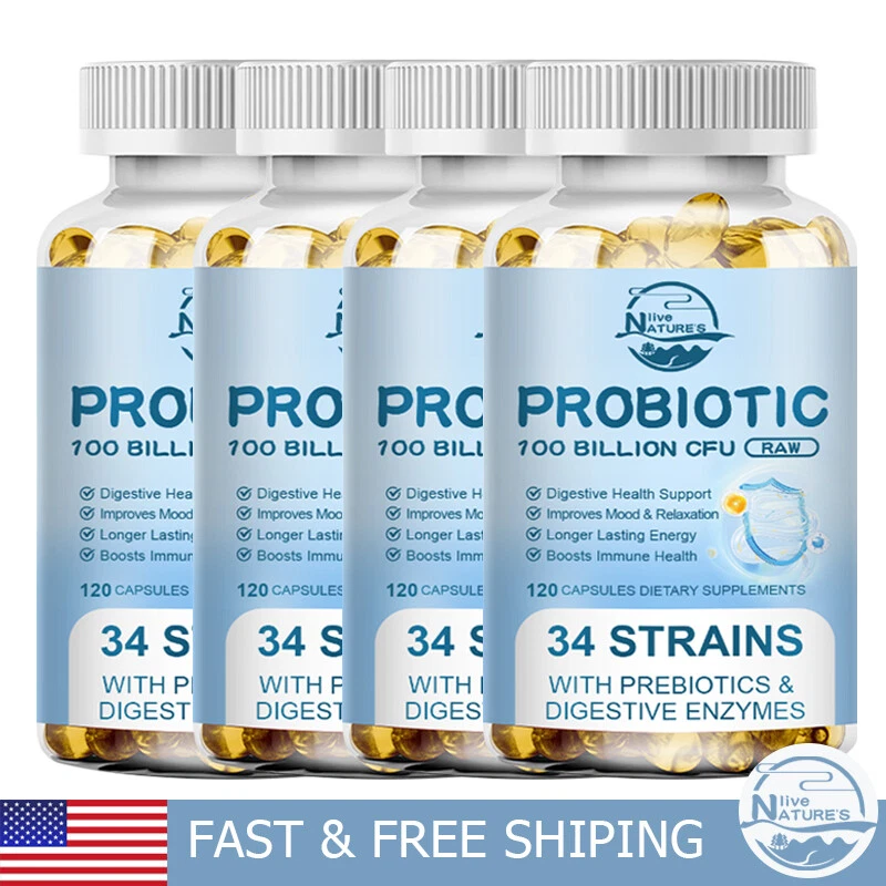 Probiotics 100 Billion CFU Potency Digestive Immune Health 120 Capsules DIGESTIV