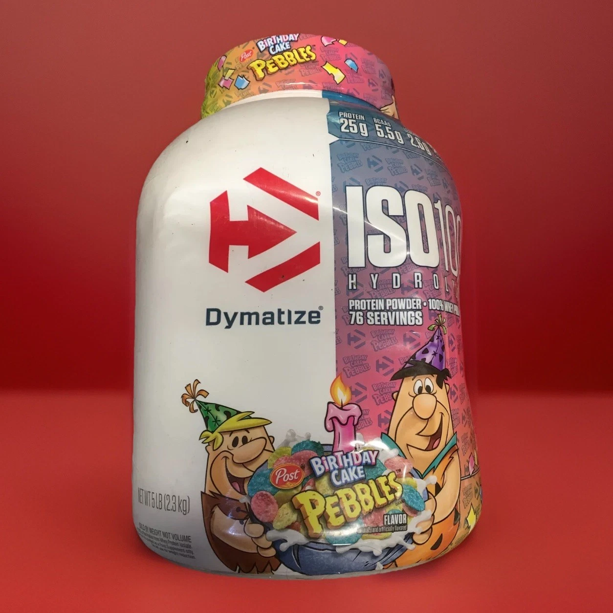 Dymatize ISO100 Hydrolyzed Protein Powder 5lb Birthday Cake Pebbles Exp 1/26