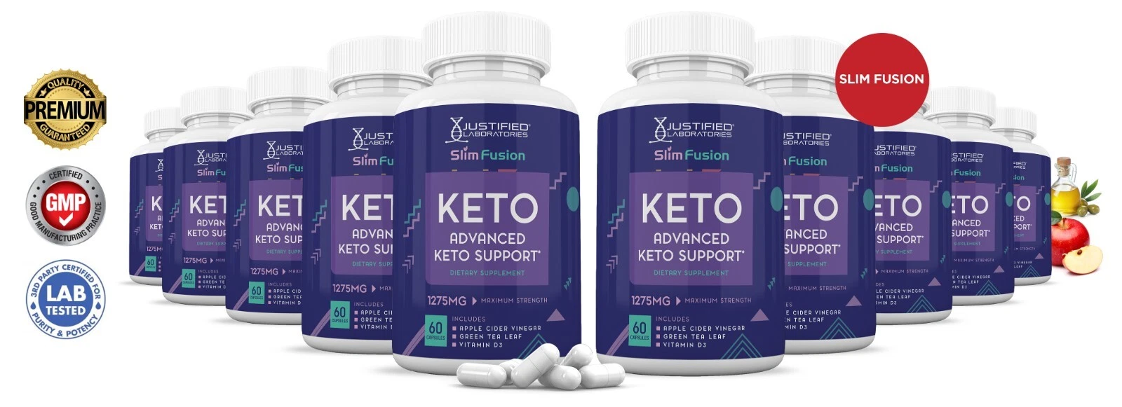 Slim Fusion Keto ACV Pills 1275 MG Stronger Than Gummies Keto Support 10 Bottle