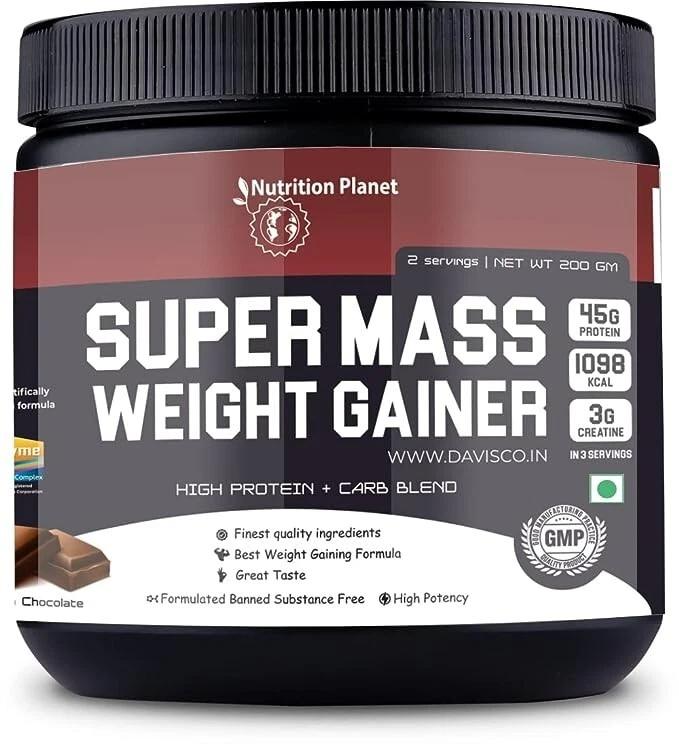 Nutrition Planet Super Mass Weight Gainer Powder with Vitamins & Minerals 200Gm