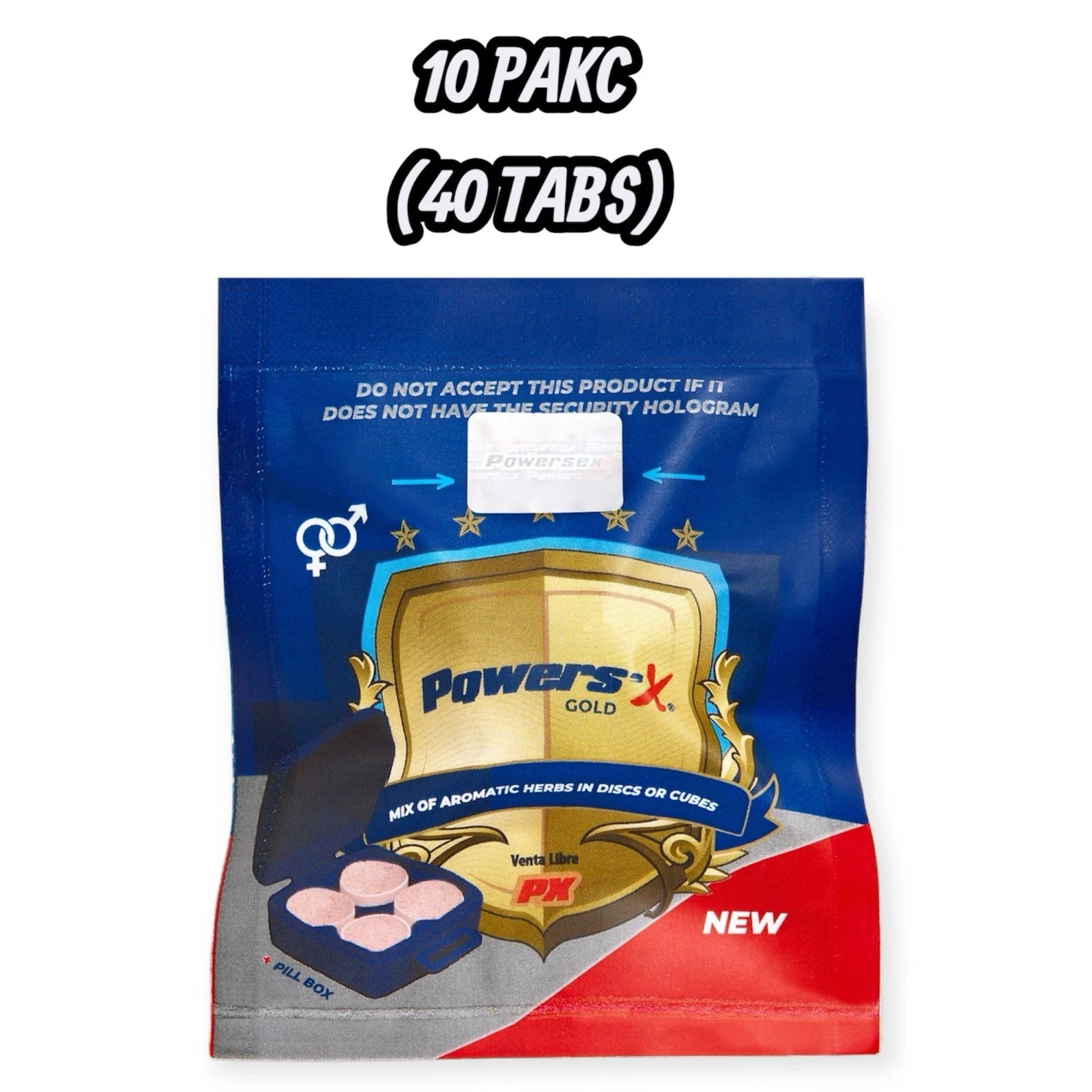 Powers'x Men's Vitality Support Natural Supplement 10 Pack (40 Tabs)