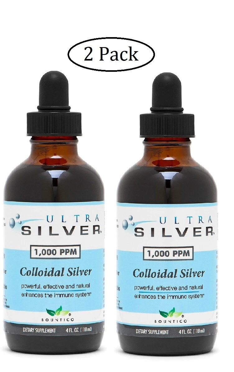 FREE SHIPPING!!! 2 PACK - SILVER 1000 PPM 4 OZ.- IMMUNE SUPPORT
