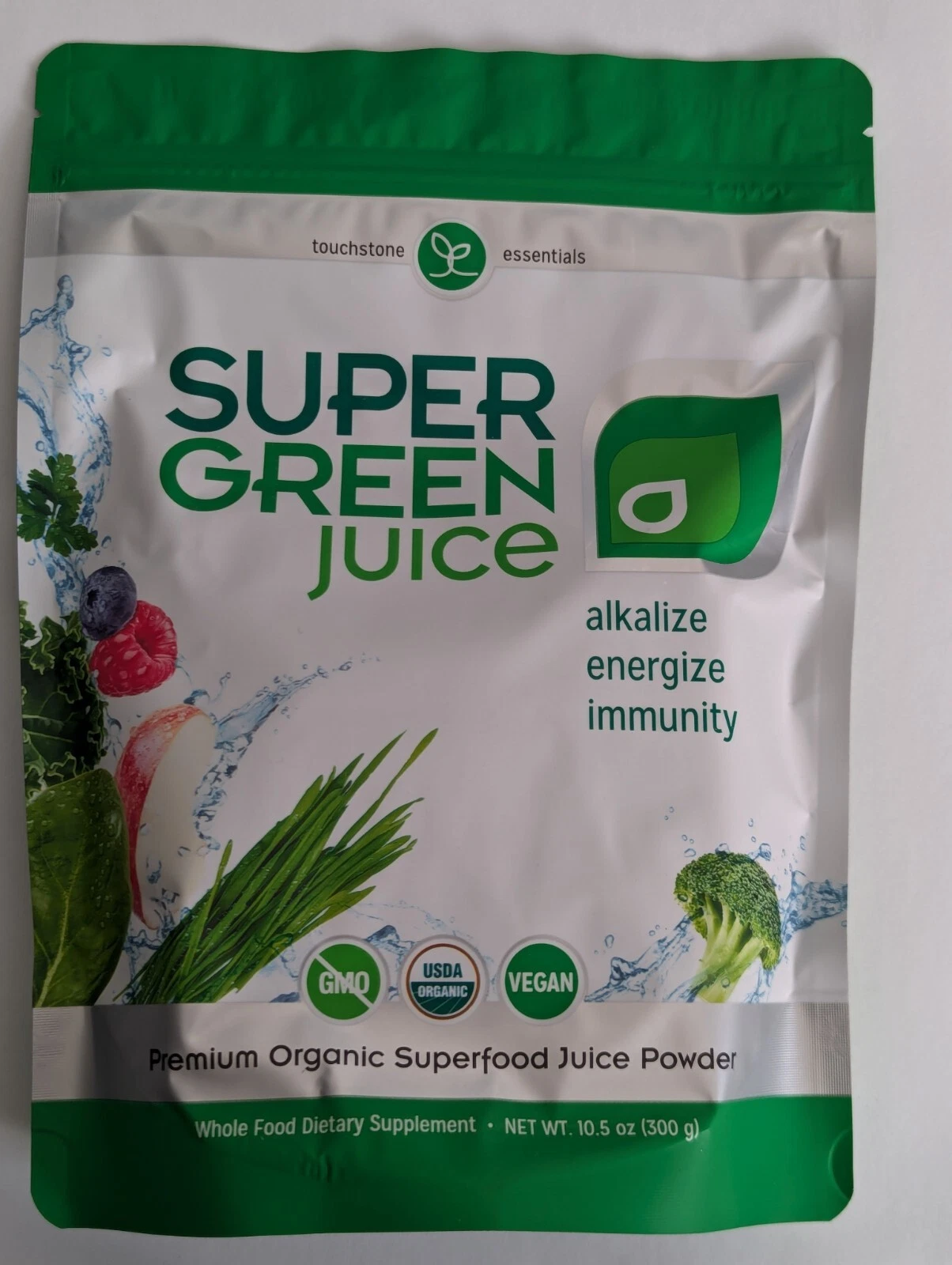 Super Green Juice Superfood Juice Powder 10.5 Oz Touchstone Esentials