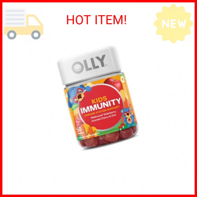 OLLY Kids Immunity Gummy, Immune Support, Wellmune, Elderberry, Vitamin C, Zinc,