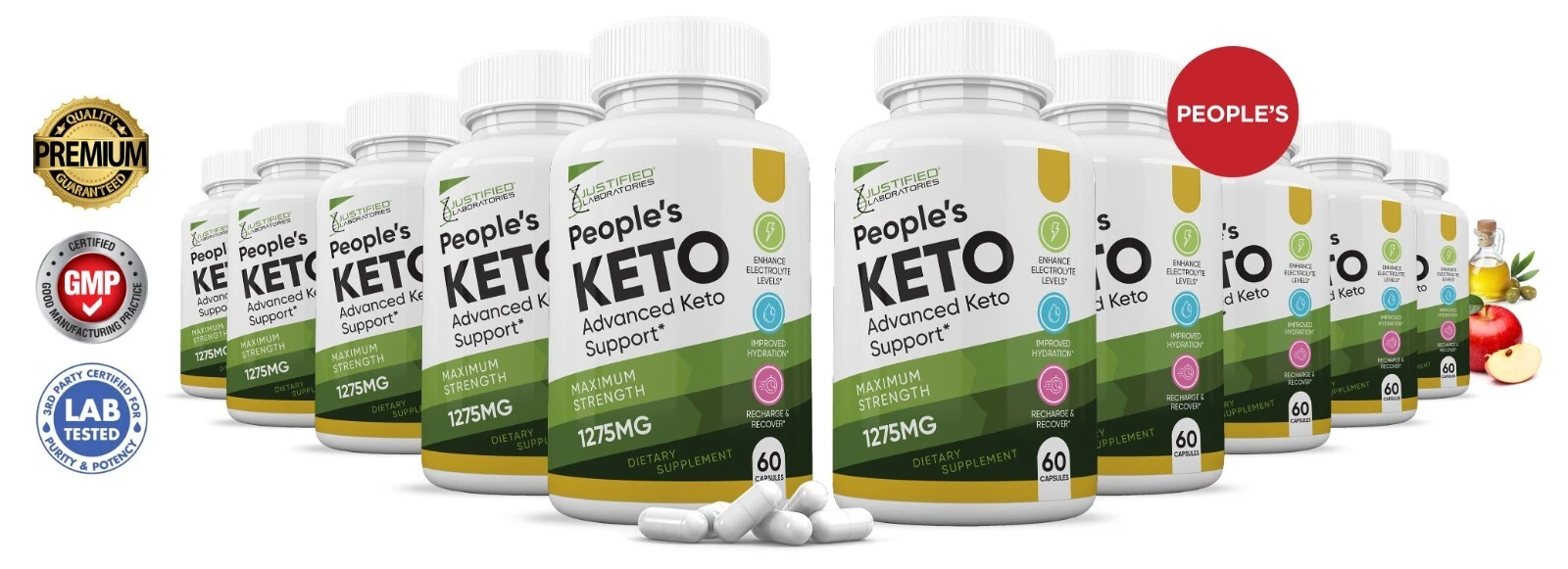 Peoples Keto ACV Pills 1275 MG Stronger Than Gummies Keto Support 10 Bottle