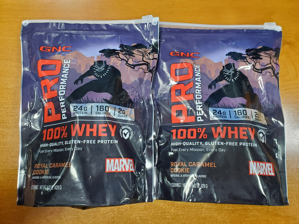 2 Pk: GNC Pro 100% Whey Marvel Royal Caramel Cookie (Exp 8/31/25) 3951-R4P3