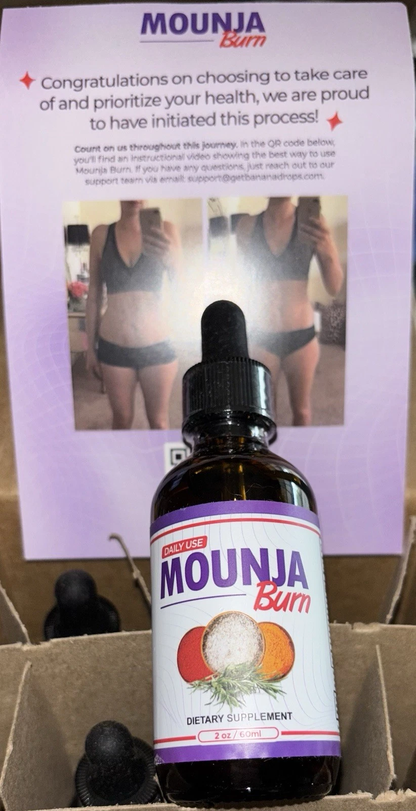 MOUNJA BURN DROPS FOR WEIGHT LOSS SUPPLEMENT 60 ML/2 OUNCE BOTTLE