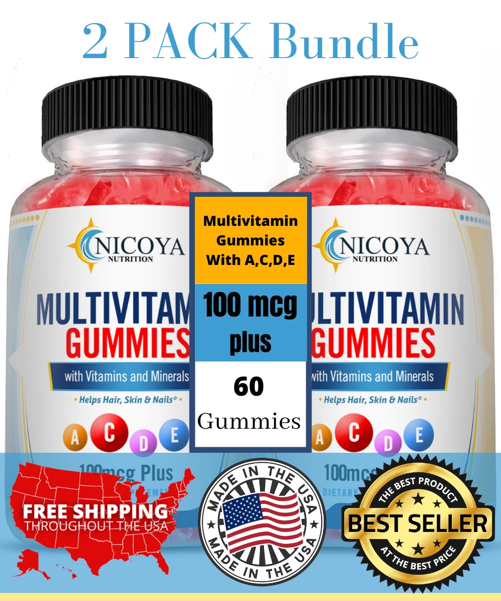 Family MultiVitamin Gummies 100mcg+ | Immune & Antioxidant Support for All 2 Pk