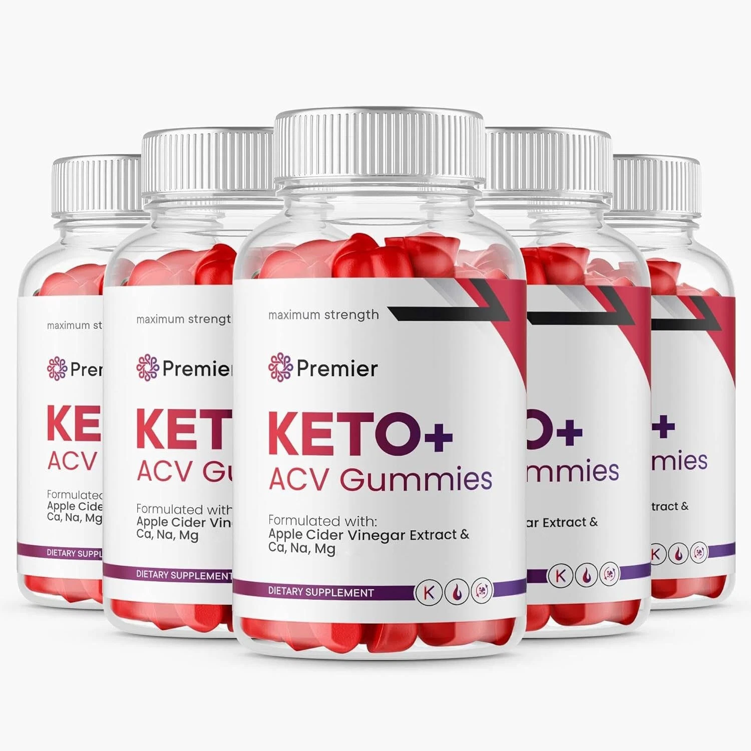 (5 Pack) Premier Keto+ ACV Gummies Weight Loss - 300 Gummies