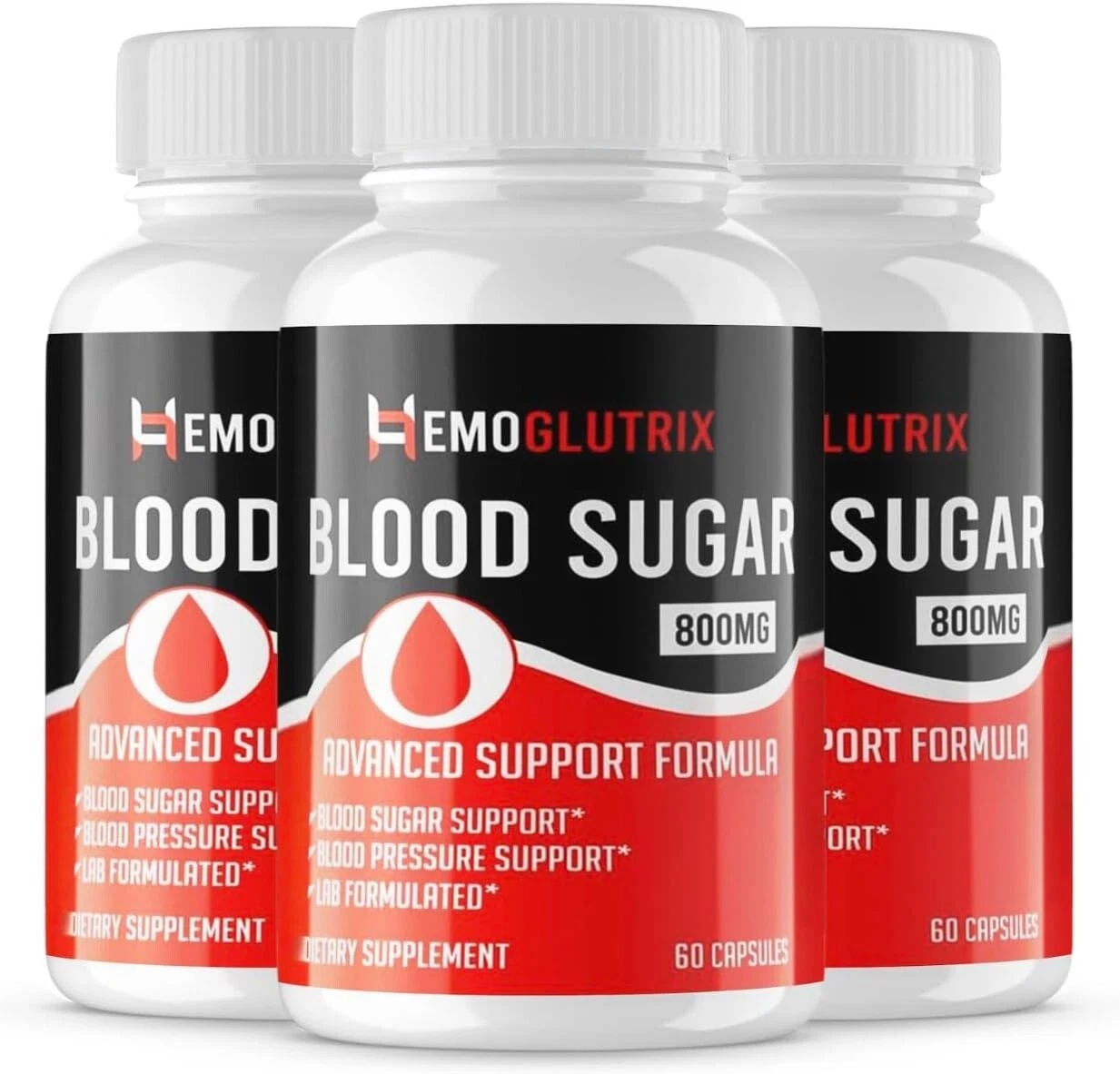 3 Pack - Hemoglutrix Supplement Pills, Supports Blood Sugar, Glucose, Metabolism