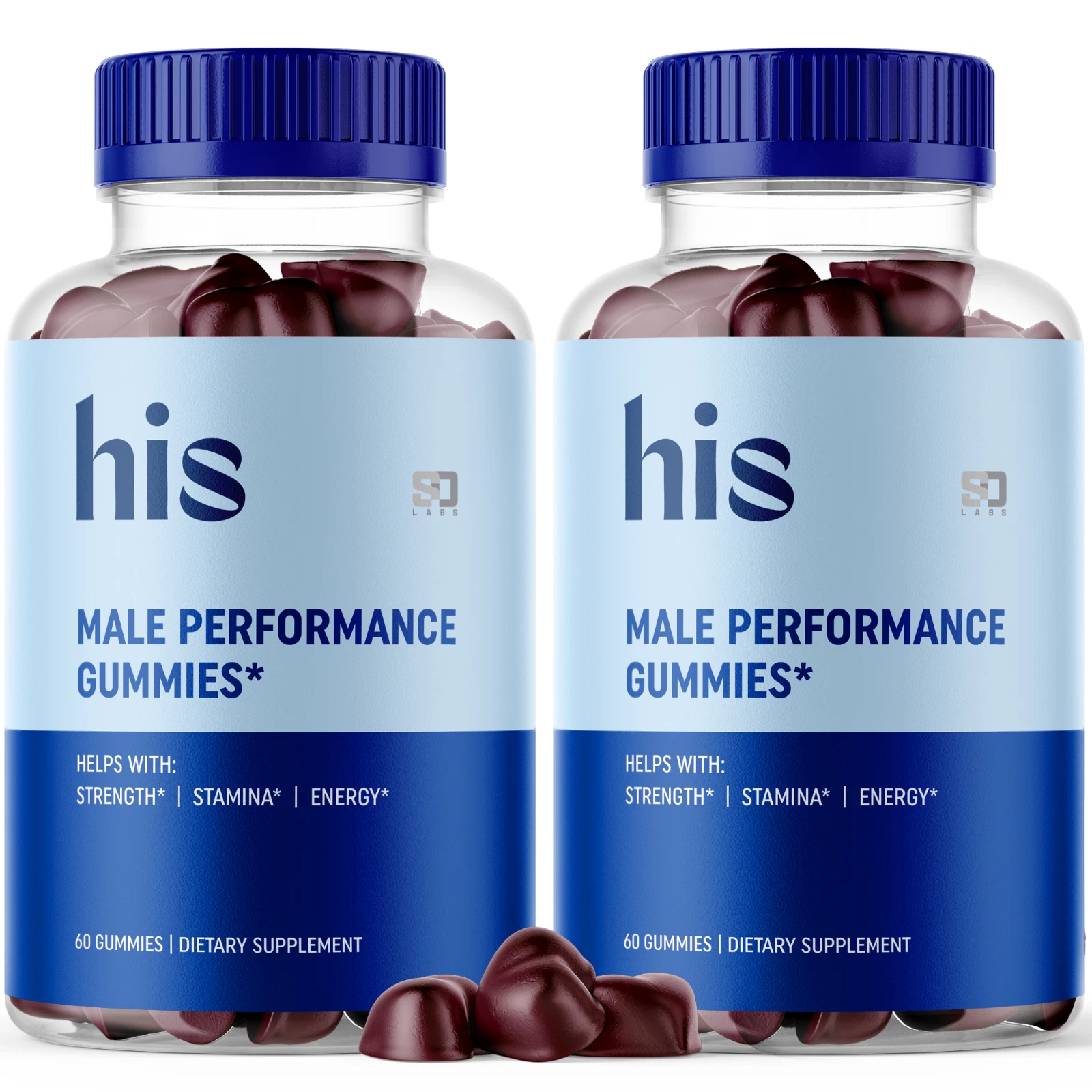 His Male Performance Gummies - Enhances Energy, Vitality & Stamina (2 Pack)