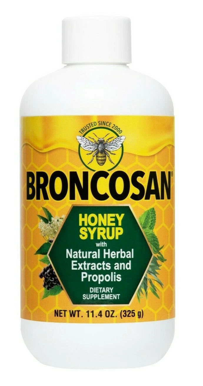 Broncosan Honey & Herb Syrup, Soothing & Refreshing, USA Made, 11.4 oz Exp. 2/27