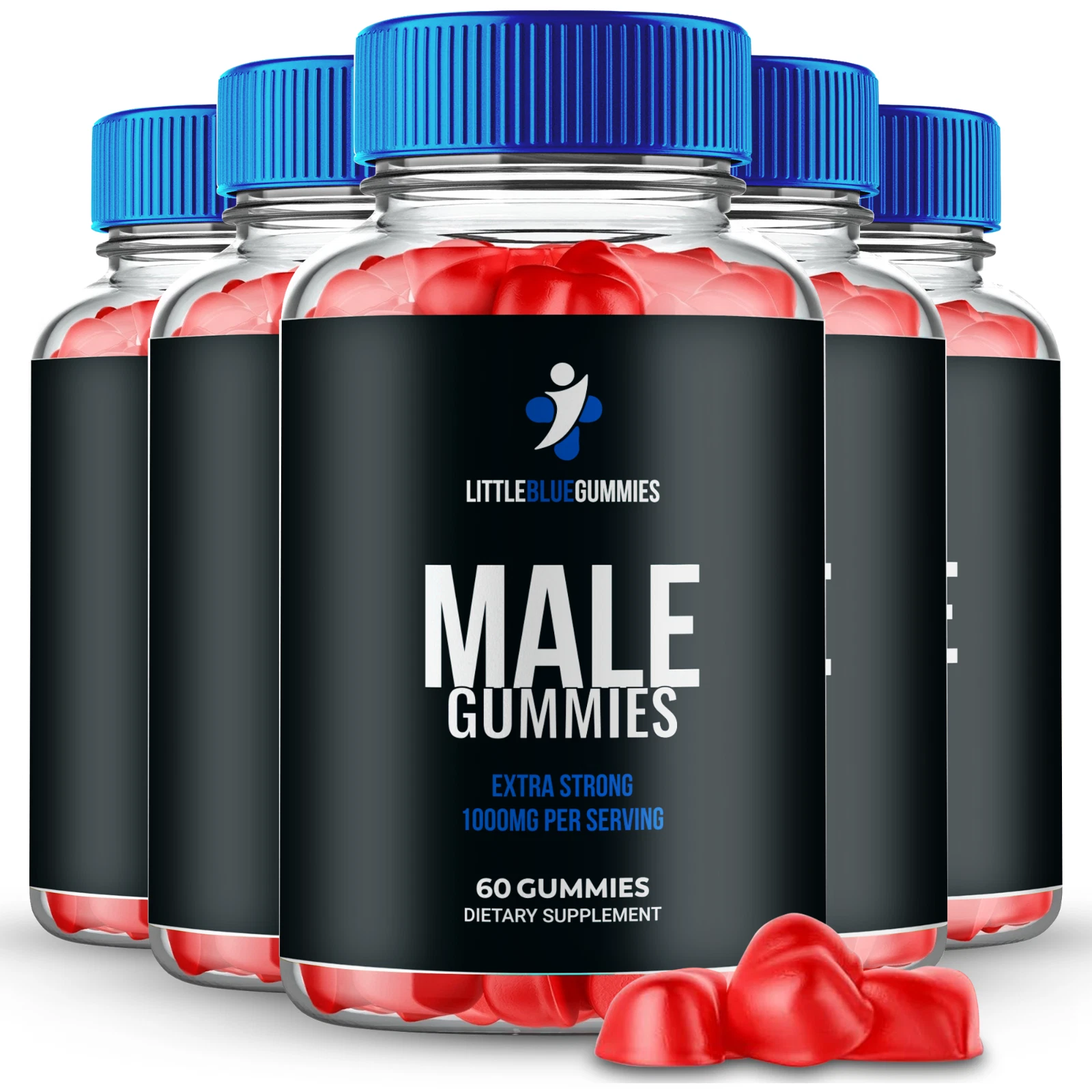 (5 Pack) Little Blue Male Gummies to Boost T-Levels for Enhanced Intimate Drive