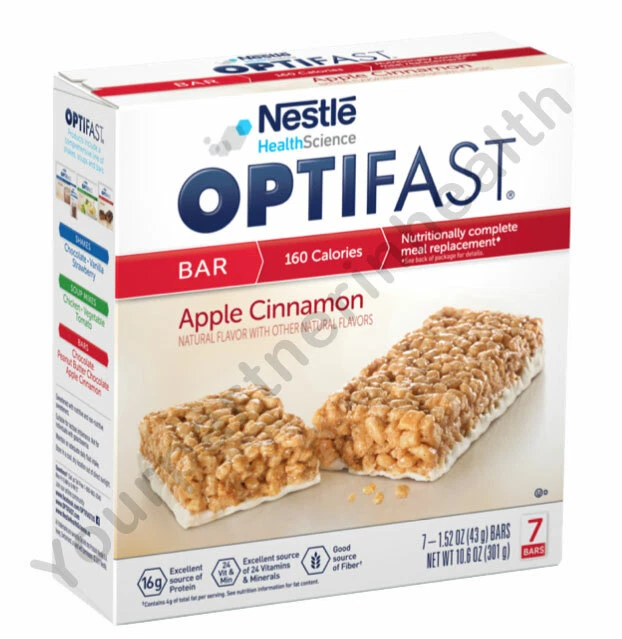 OPTIFAST 800 BARS - APPLE CINNAMON - 1 BOX/7 SERVINGS - DEC 16, 2025 EXPIRATION
