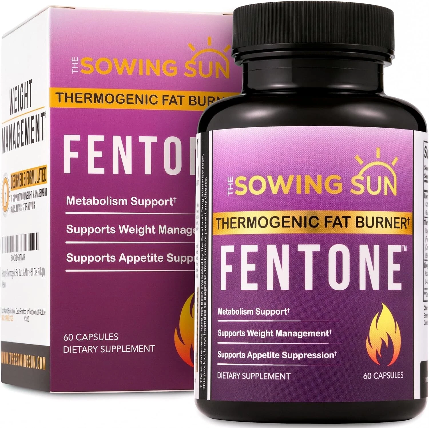 Sowing Sun Fentone Thermogenic Fat Burner 60 Caps Weight Metabolism Support NEW