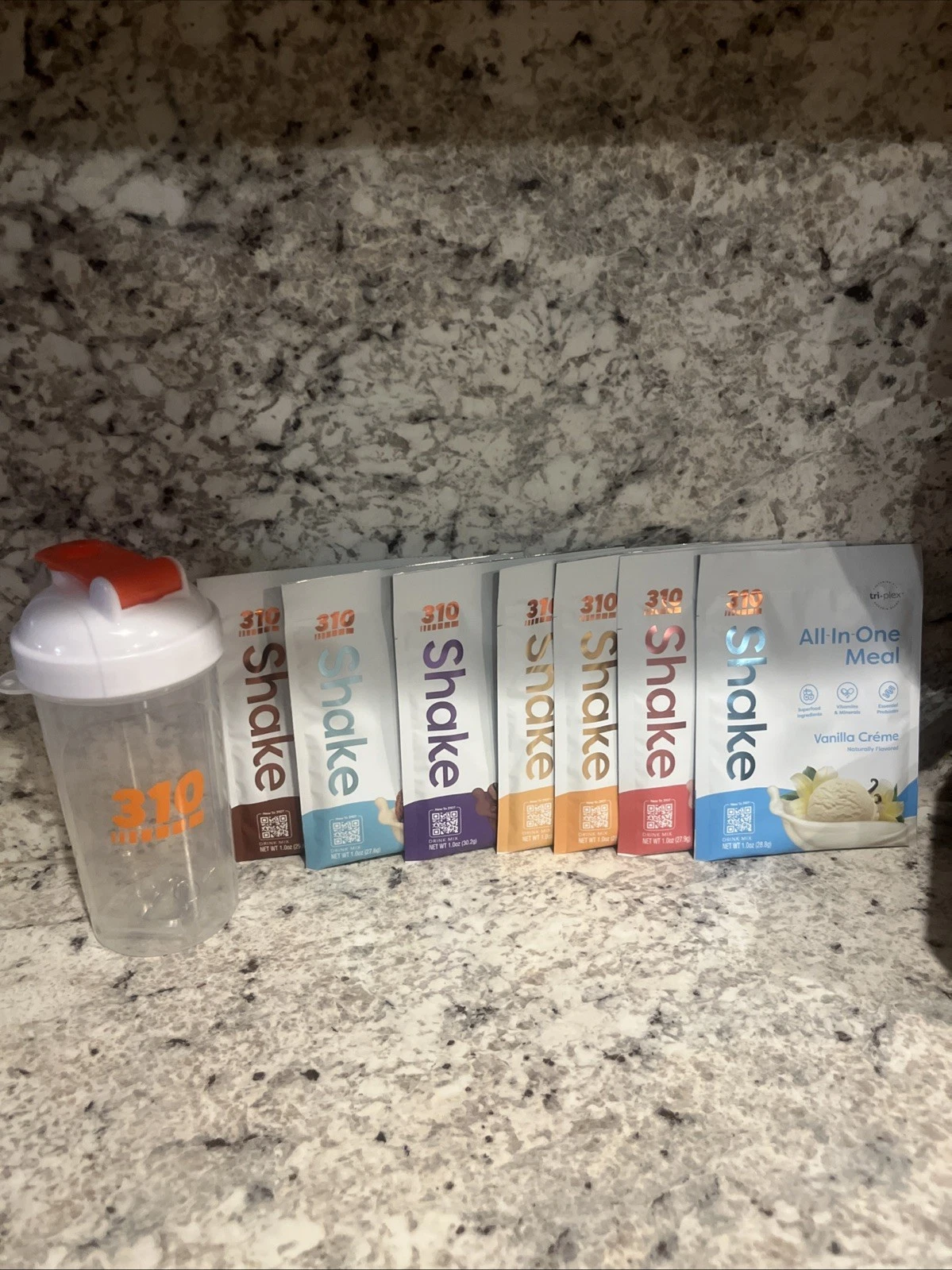 310 NUTRITION ALL-IN-ONE MEAL SINGLE SERVING SHAKES -Variety Pk 7 With Cup