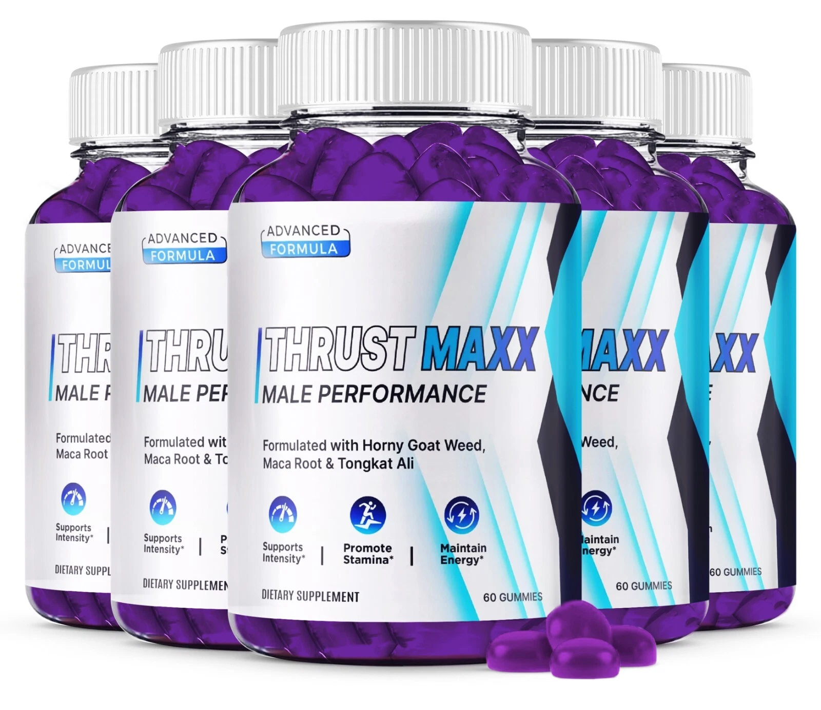 (5 Pack) Thrust Max Male Performance Supplement, ThrustMax Gummies
