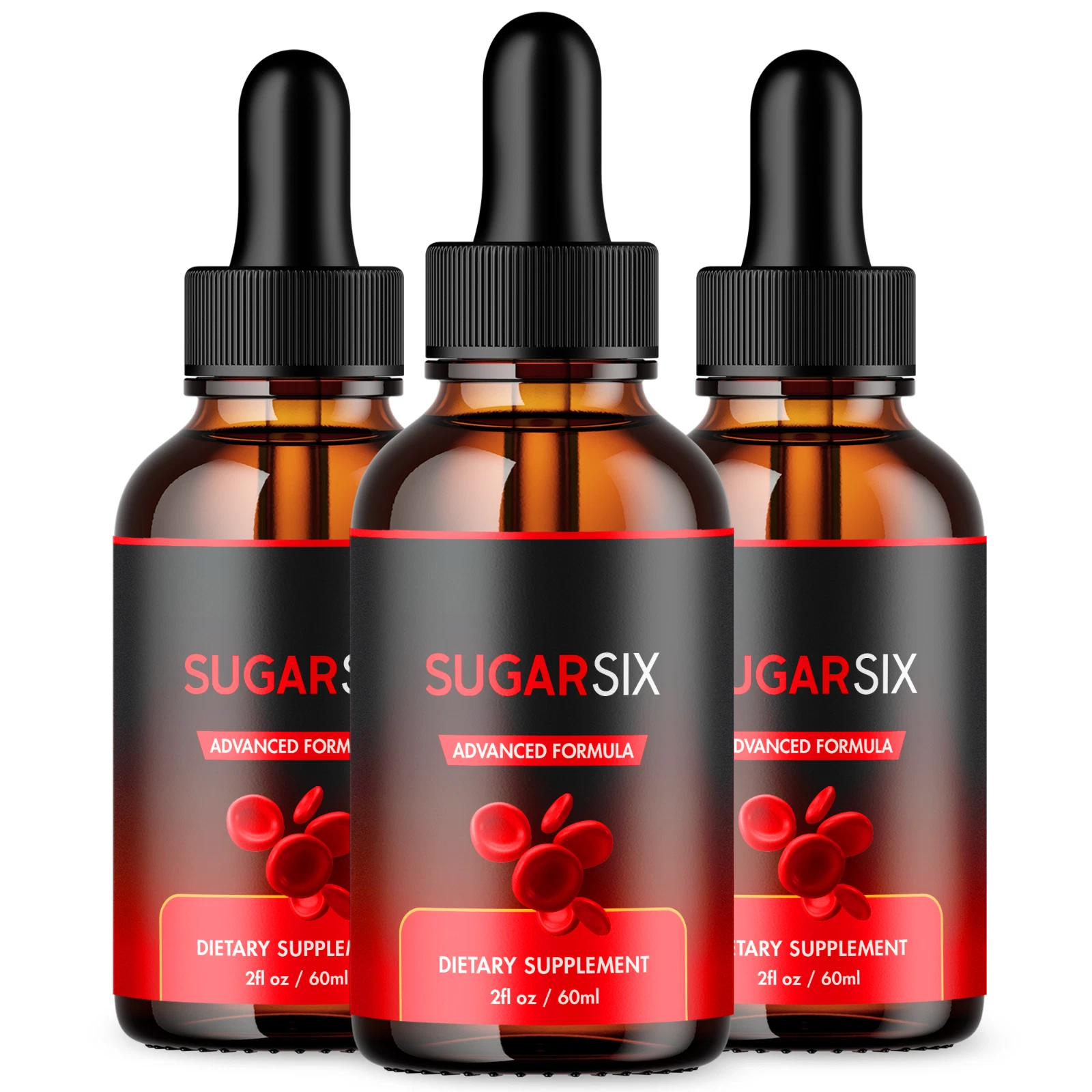 (3 Pack) Sugar Six Blood Support Drops Advanced Vitamin Formula Supplement 2ML