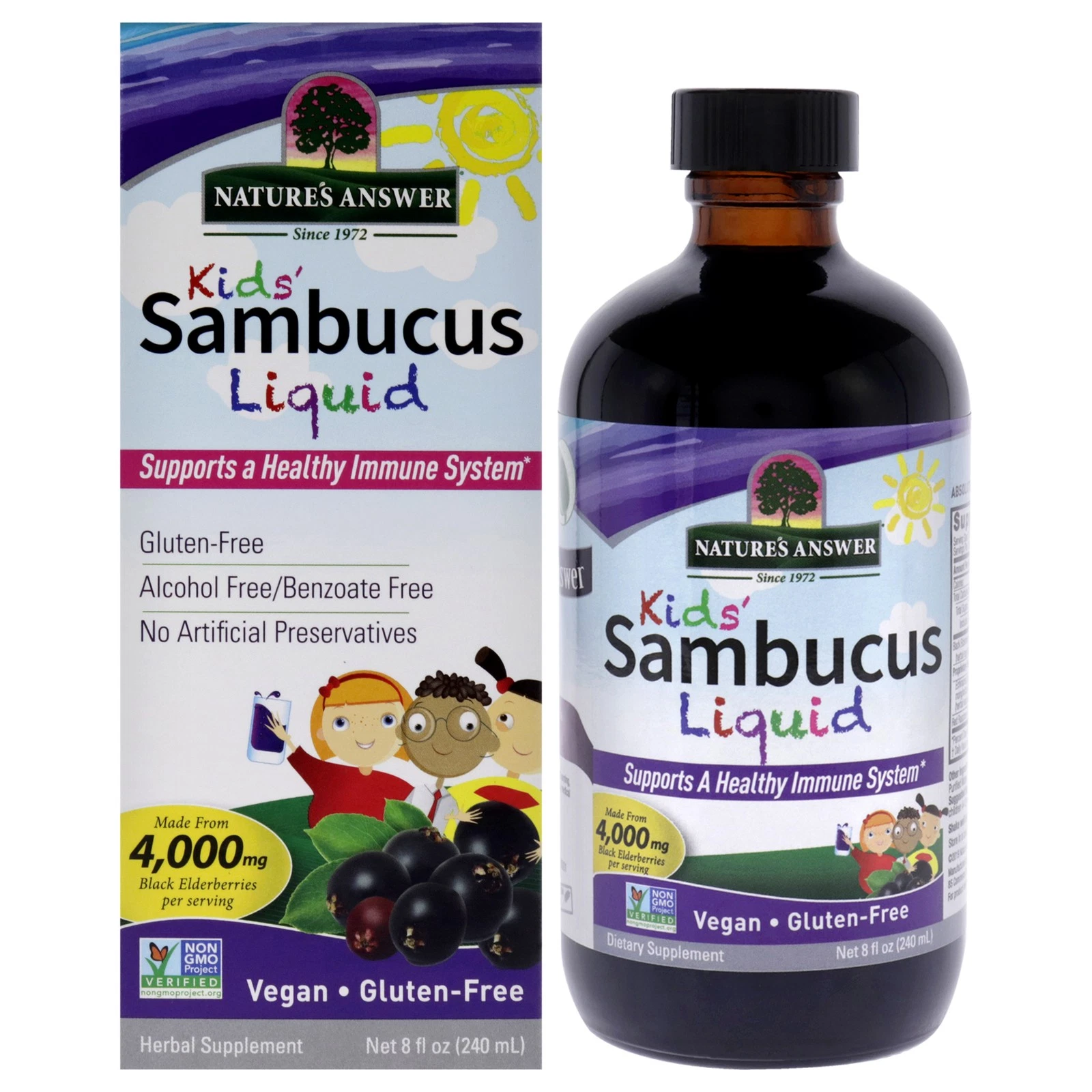 Sambucus Liquid Kids - 4000mg by Natures Answer for Kids - 8 oz