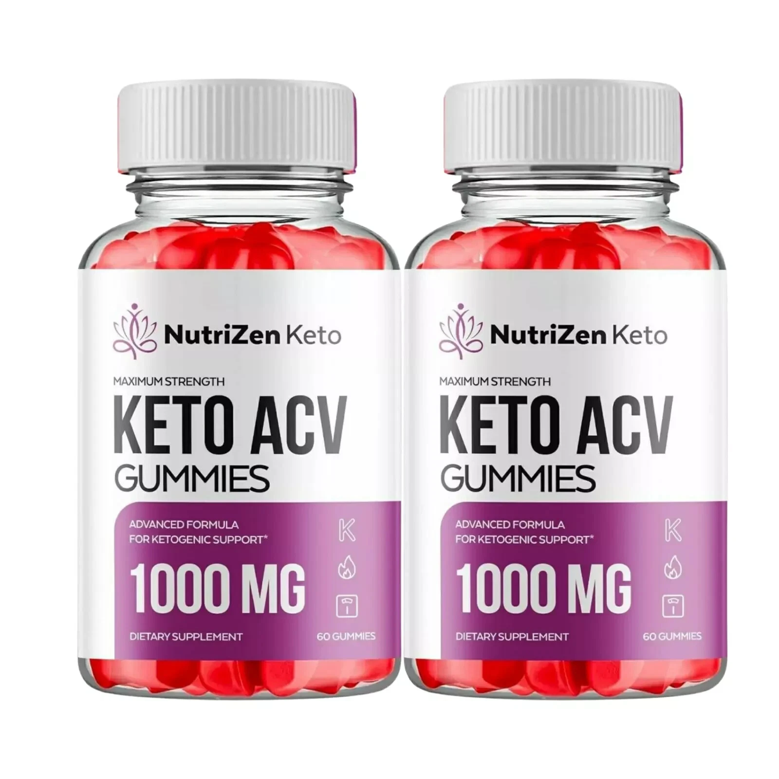 2-Pack NutriZen Keto Gummies, NutriZen Keto ACV Gummies Weight Loss -120 Gummies