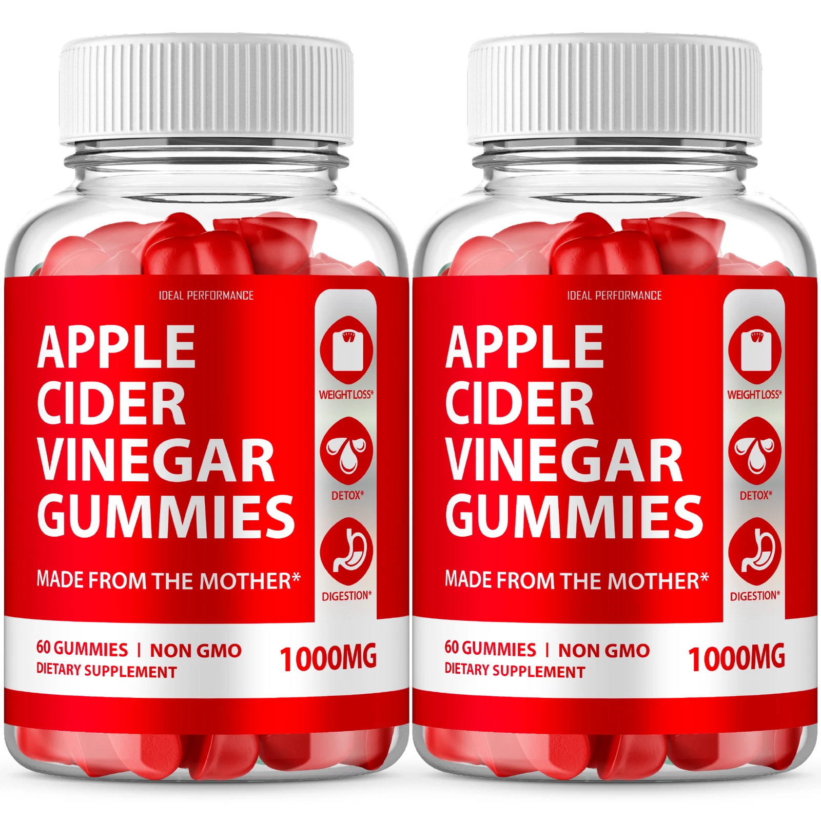 Apple Cider Vinegar Gummies ACV Weight Loss, Digestion (120 Gummies)