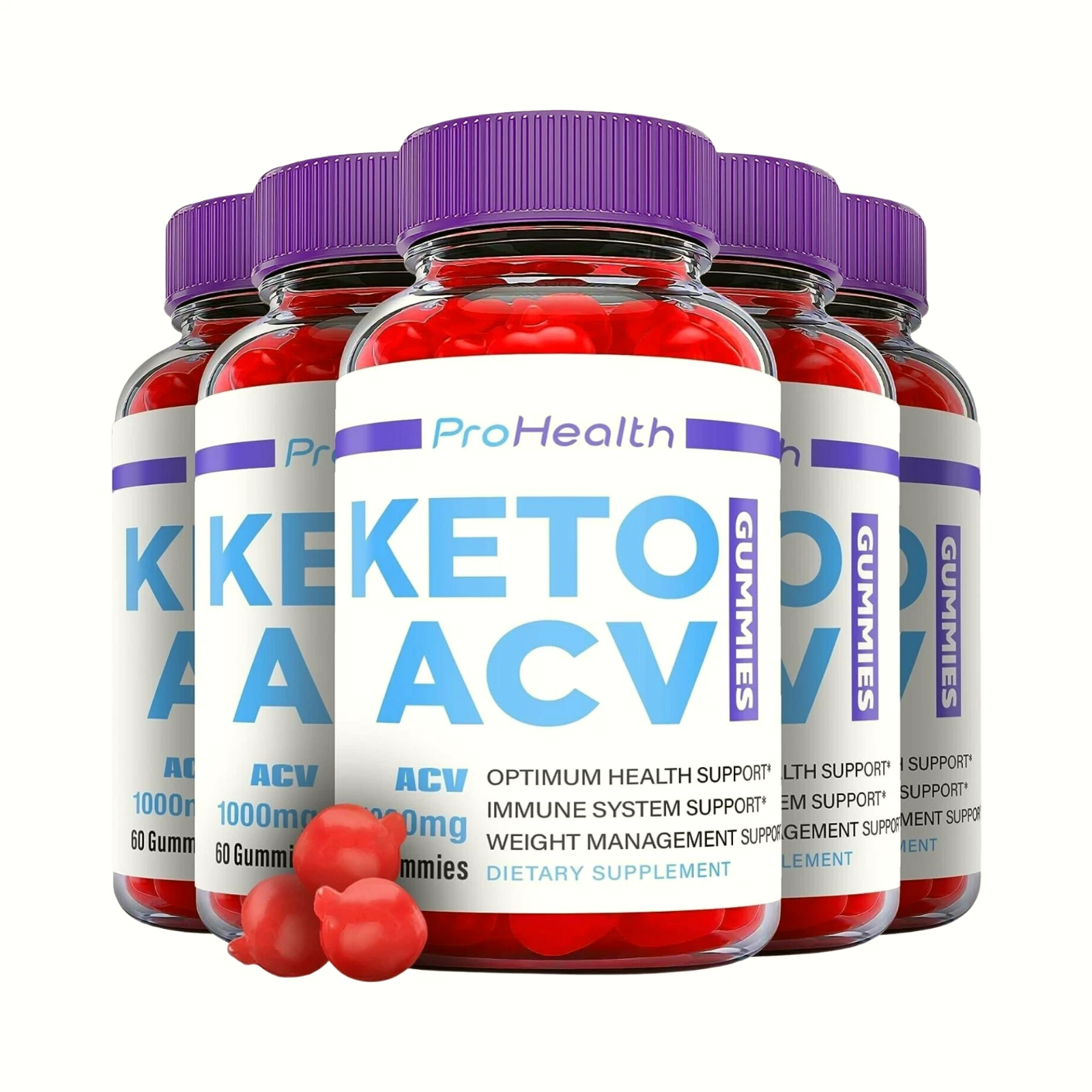 5-Pack ProHealth Keto Gummies - Pro Health Keto ACV Gummies - 300 Gummies