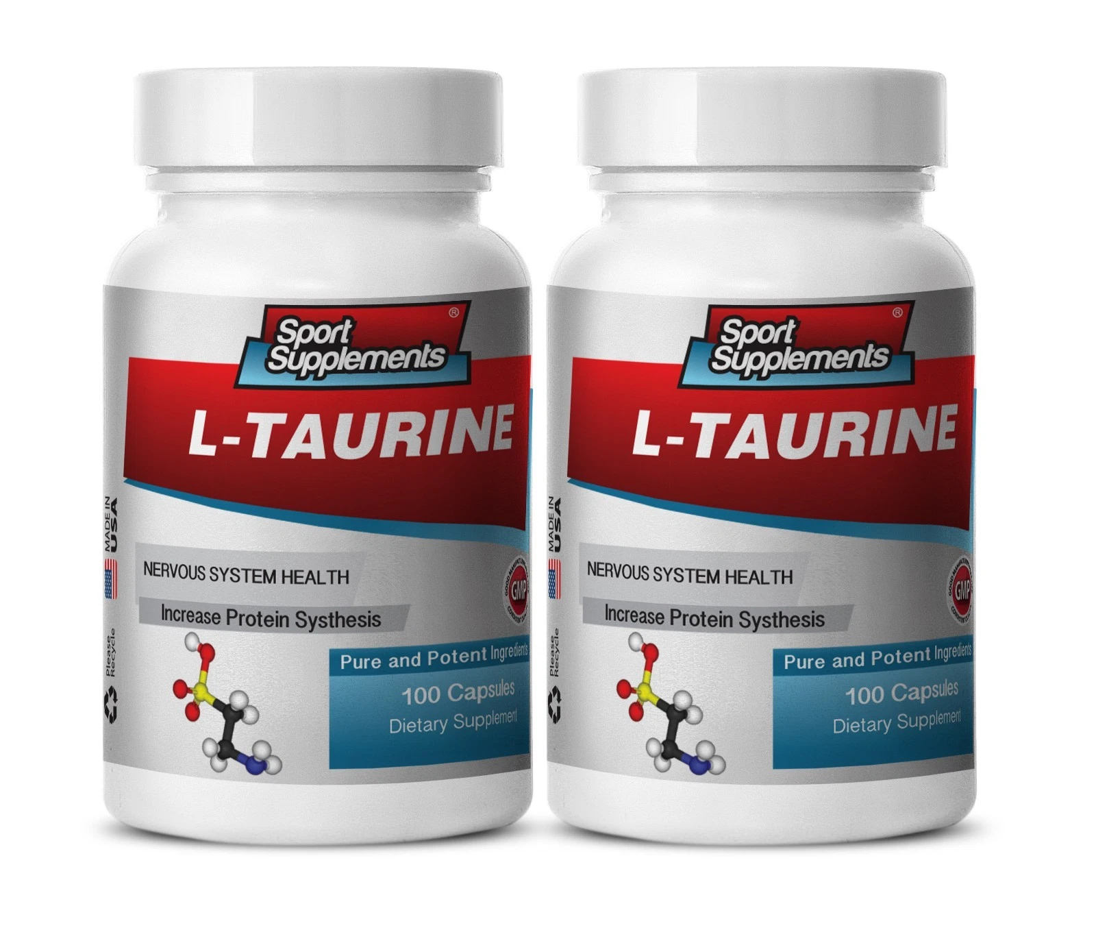 Essential Amino Acid Powder - L-Taurine 500mg - Muscle Mass Gainer Pills 2B