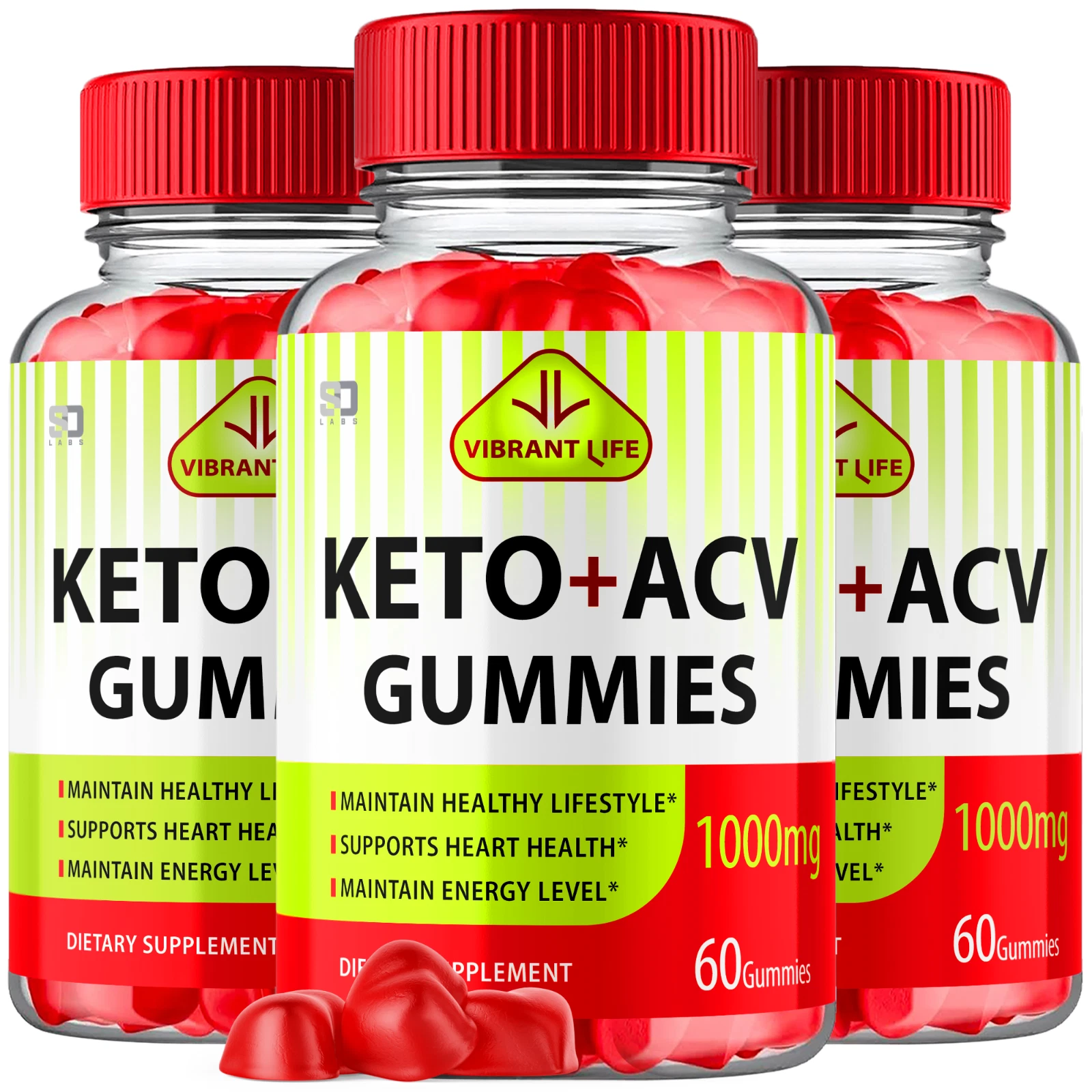 (3 Pack) Vibrant Life Keto+ ACV Gummies - For Weight Management & Healthy Body