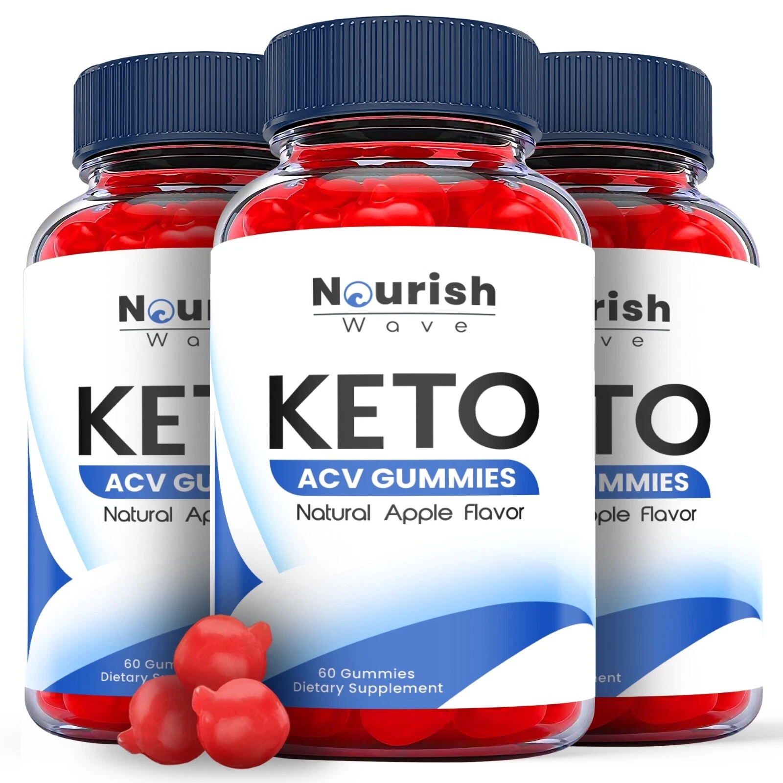 Nourish Wave Keto Gummies - Nourish Wave ACV Gummys Weight Loss ORIGINAL -3 Pack