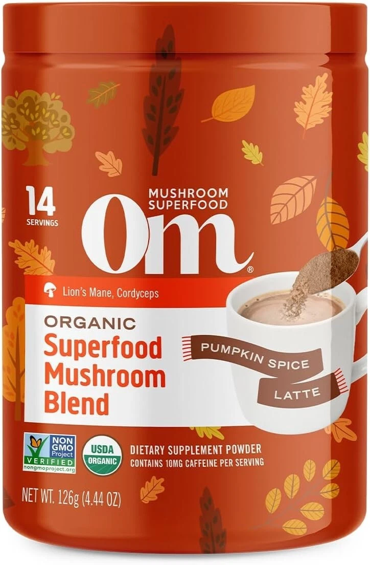 OM Superfood Mushroom Coffee Powder Mix - Pumpkin Spice Latte Coffee Blend